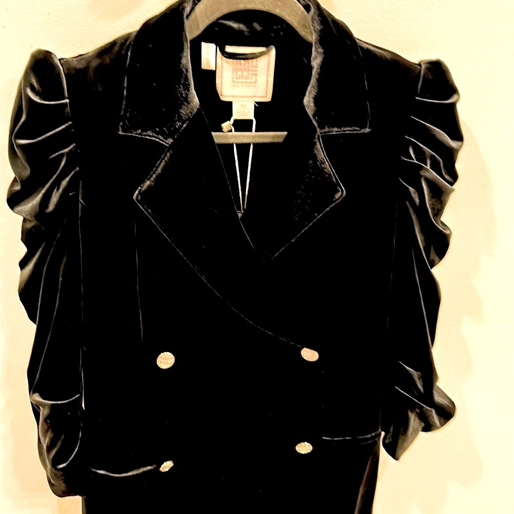 Emily McCarthy Black Velvet Blazer Dress